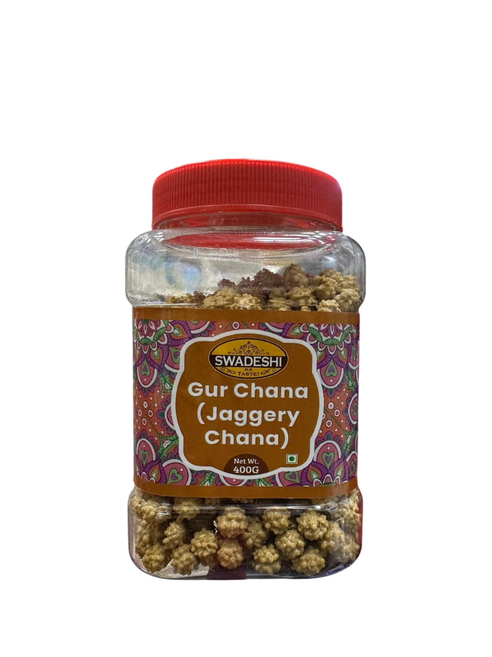 SWADESHI CHANA GUR (JAGGERY CHANA) 400 GM JAR